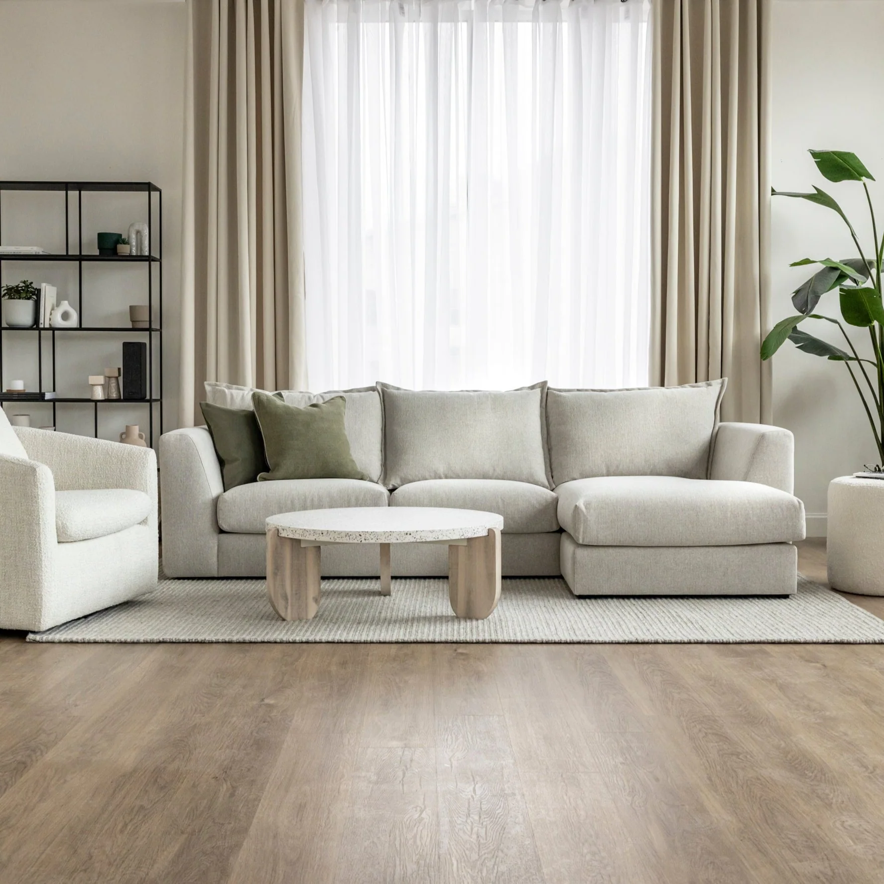 Modulaire en tissu greige pâle - Milan - Image 4