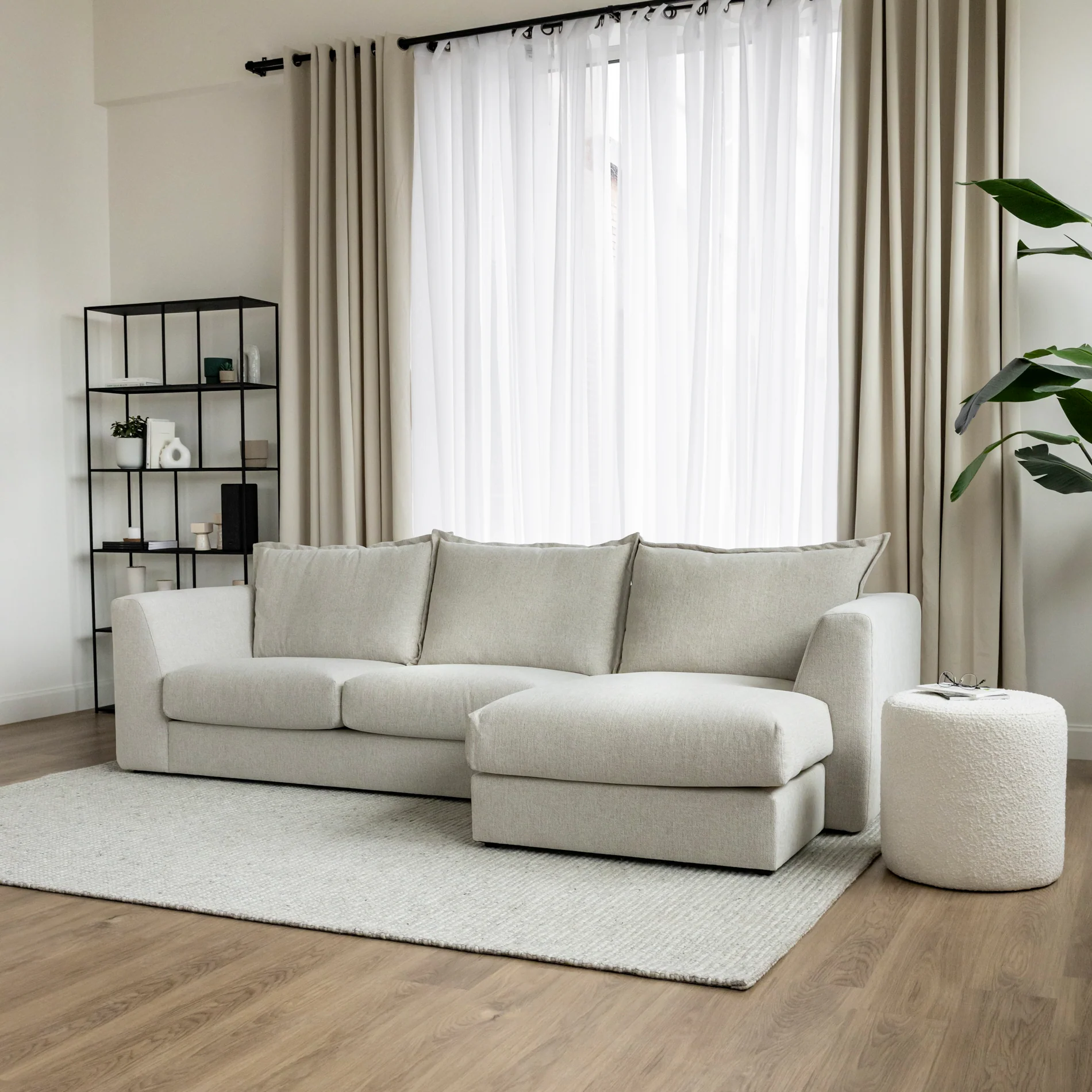Modulaire en tissu greige pâle - Milan - Image 8