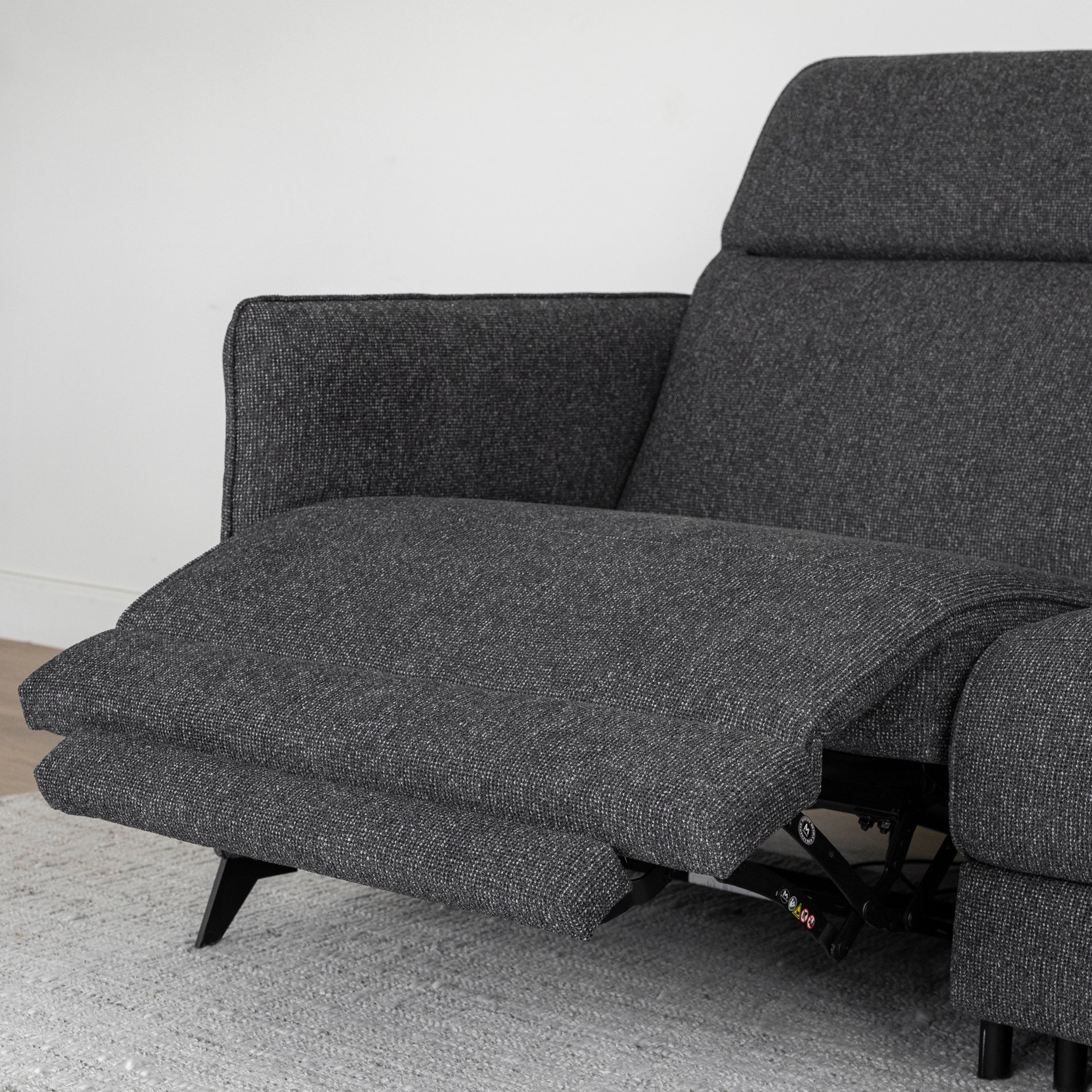 Sectionnel inclinable en tissu anthracite - Solano - Image 3