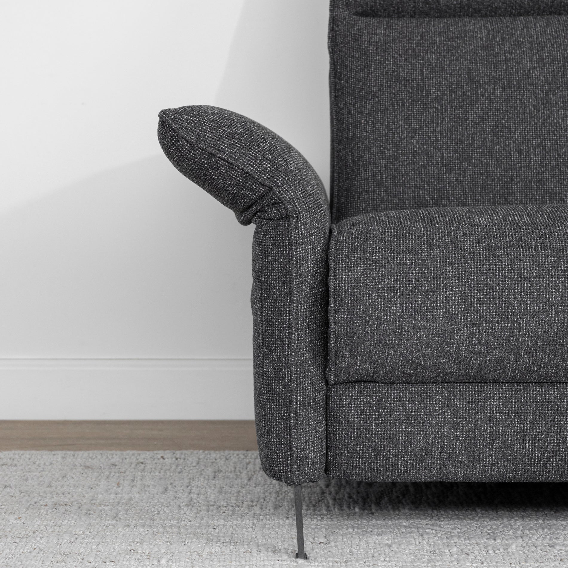 Sectionnel inclinable en tissu anthracite - Solano - Image 6