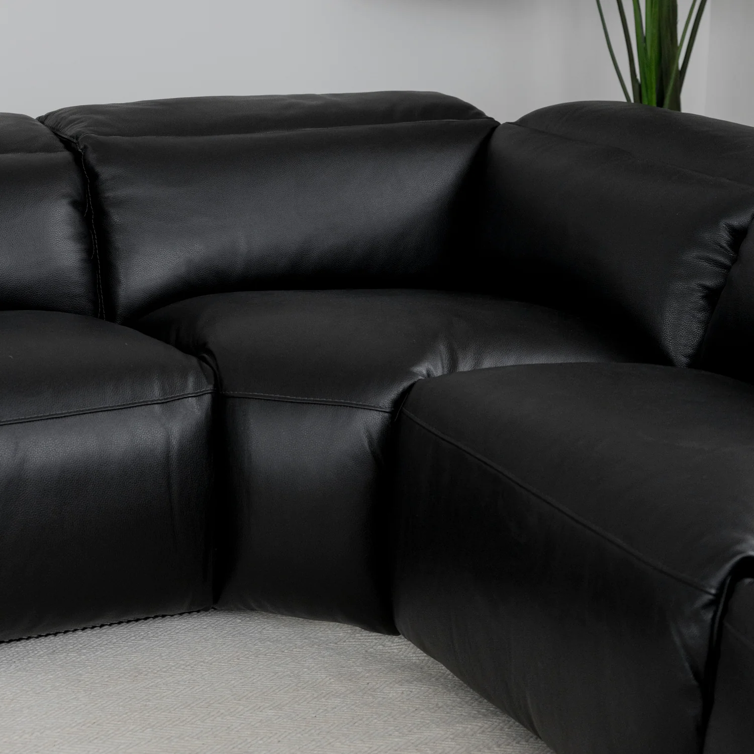 Modulaire Tampa en cuir noir 4 morceaux - Image 9