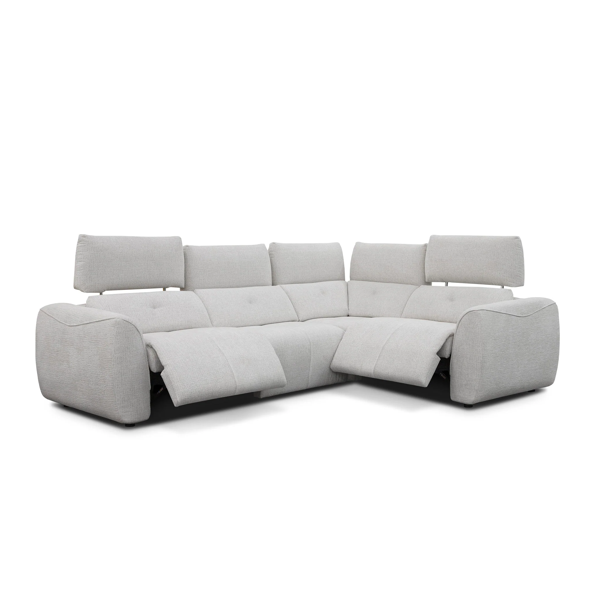 Sectionnel inclinable en tissu givré greige - Éléna - Image 19