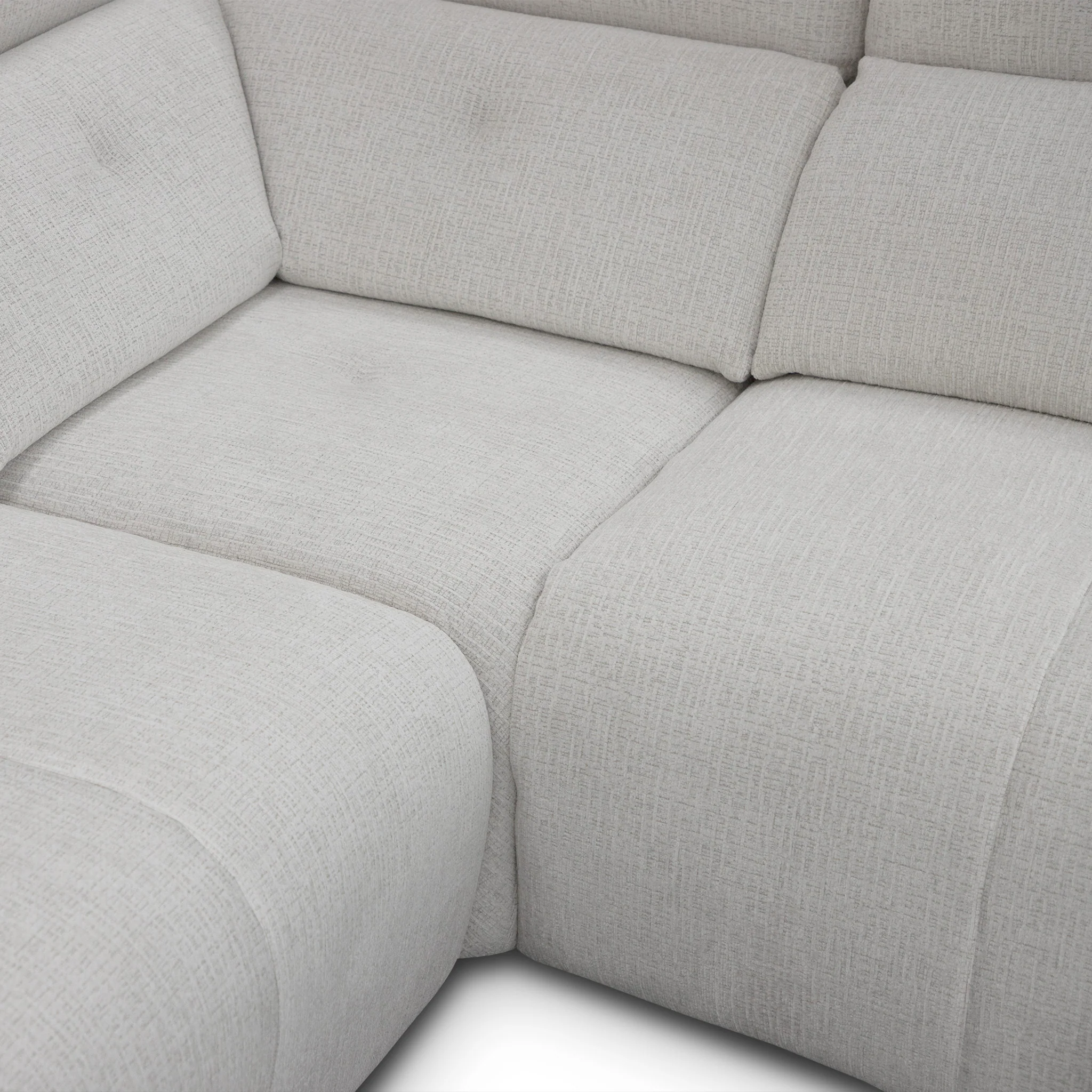 Sectionnel inclinable en tissu givré greige - Éléna - Image 25